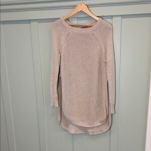 Quinn Tan & White Marled‎ Cotton-Blend Sweater – Women’s Small